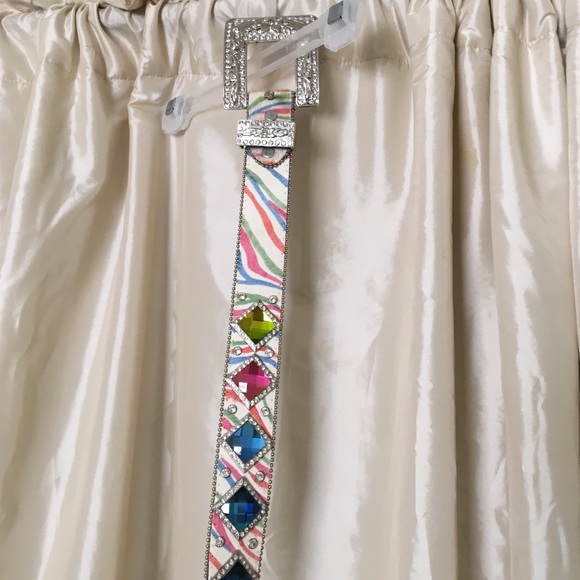 Colorful Zebra Print Belt