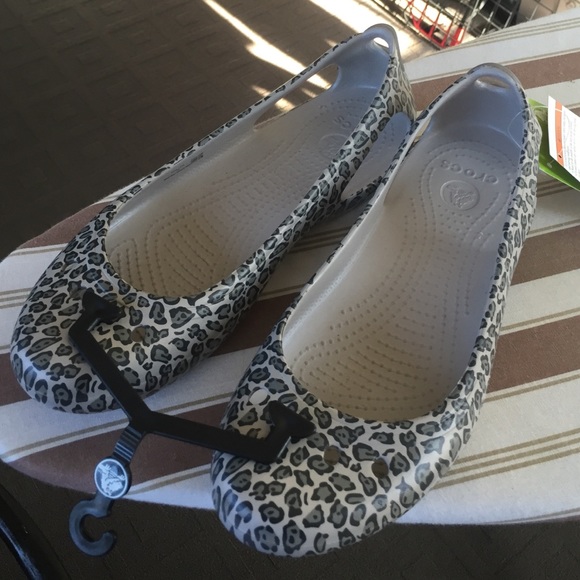 Kadee Leopard Print Flat Crocs NWT