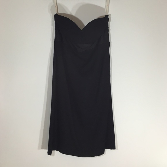 Helen Wang Silk & Wool Strapless Black Dress