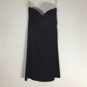 Helen Wang Silk & Wool Strapless Black Dress