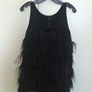 Black  feather shirt. Worn only once