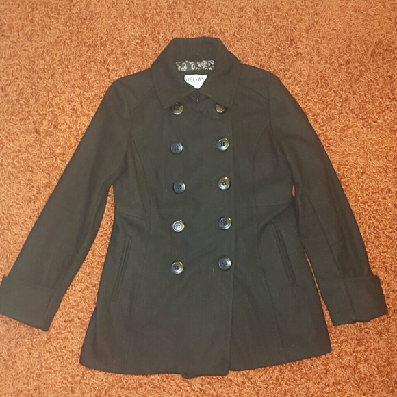 Delia's Black Double-breasted Peacoat