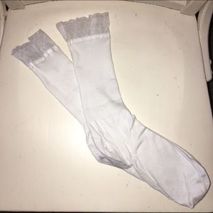 American Apparel tube socks with sheer lace