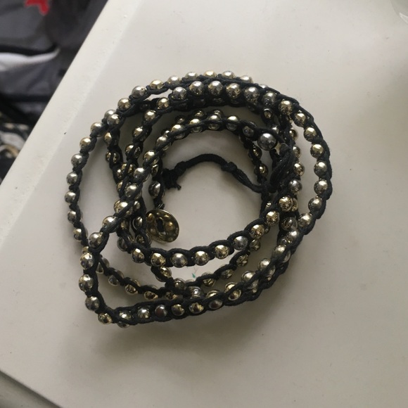 Gold stone wrap bracelet