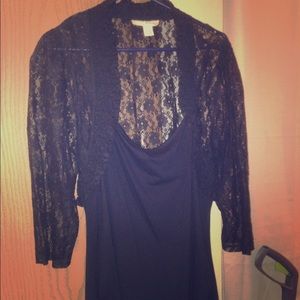 Black 3/4 sleeve dress top size 2x