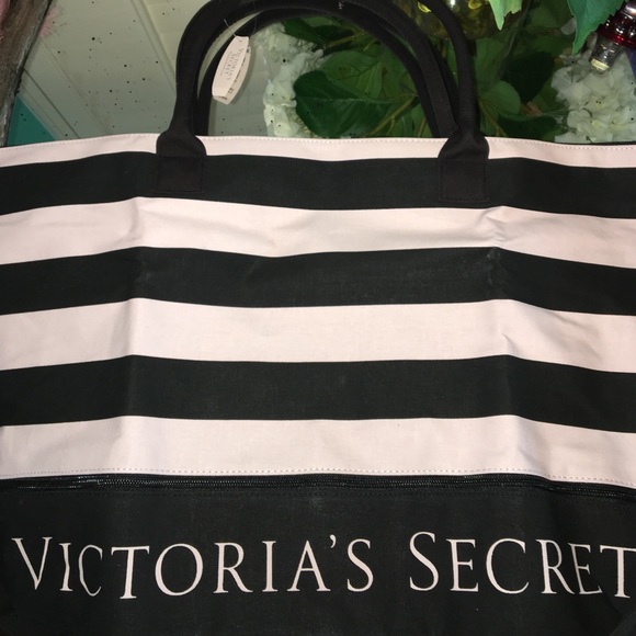 Victoria Secret Pink and Black Large Tote NWT