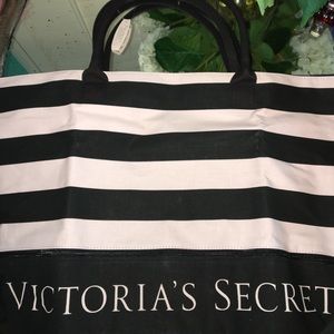 Victoria Secret Pink and Black Large Tote NWT