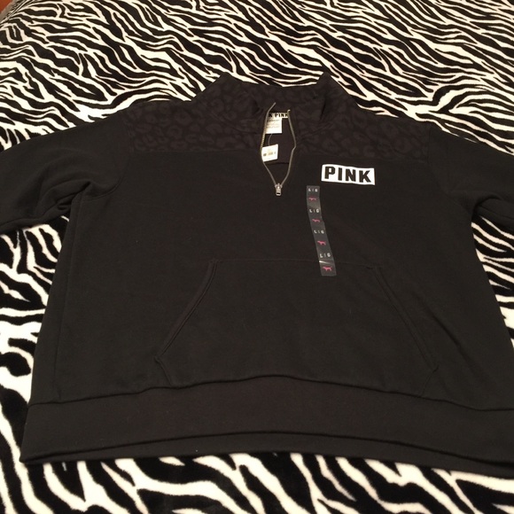 Pink boyfriend black &leopard half zip