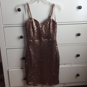 Bronze sequin bodycon dress