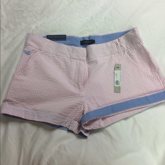 Southern Marsha pink seersucker shorts