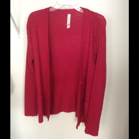 Pinkish red cardigan