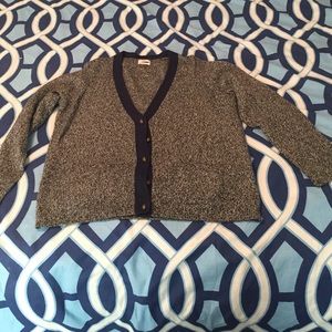 Madewell navy and white cardigan