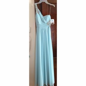 Sequin hearts blue prom dress