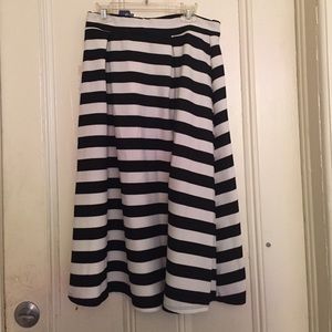 Black and White Midi Skirt