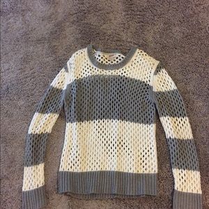 Gray and white sweater