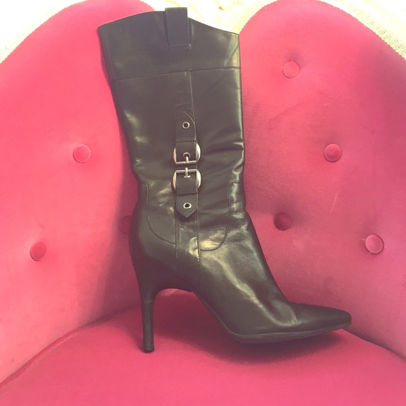 Via Spiga Stiletto Boots with Buckle Detail