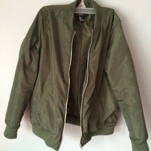 Forever 21 Army Green Bomber Jacket