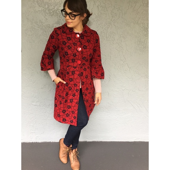 Final Touch Floral Geometric Fashion Coat