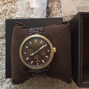 Michael Kors watch tortoise gold diamond