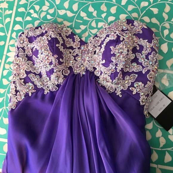 La Femme 17516 Purple Dress size 00 ALTERED