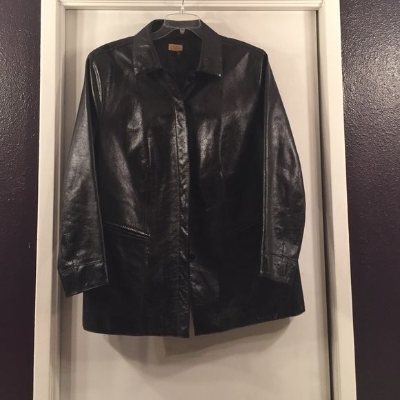 Black leather coat