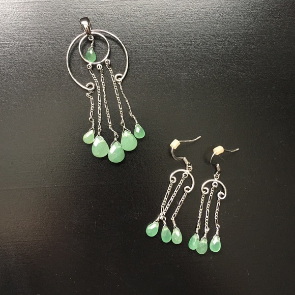 Necklace Charm with matching earrings