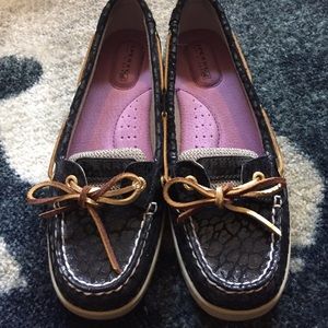 Black Sperry Angelfish Top-Sider Boat Shoe