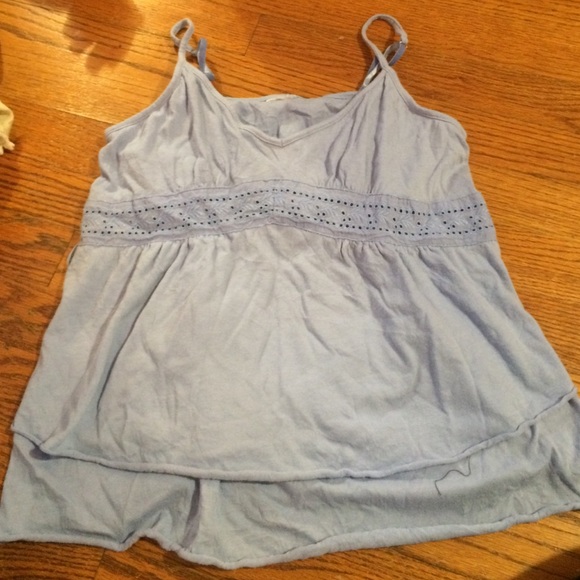 American eagle blue semi-laced cropped camisole
