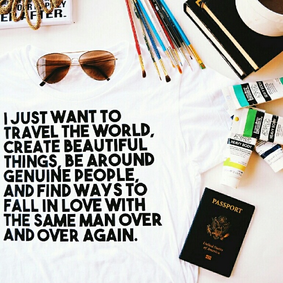 2xHP! ⭐ Life Goals Travel Create Art Love Shirt - Picture 1 of 4