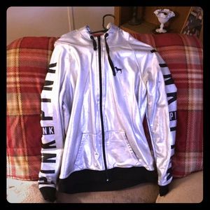 VS METALLIC SILVER ZIP UP 💕💖