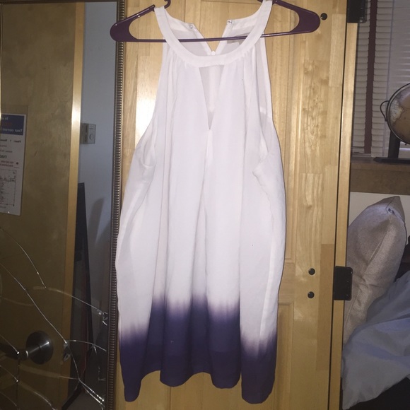 White & Plum Ombre Blouse