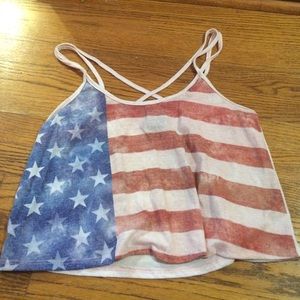 American flag Cropped top