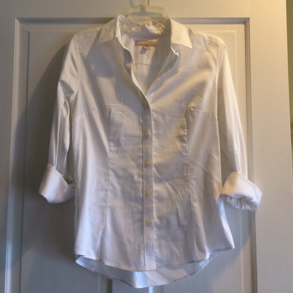 Banana Republic Fitted White Button Down
