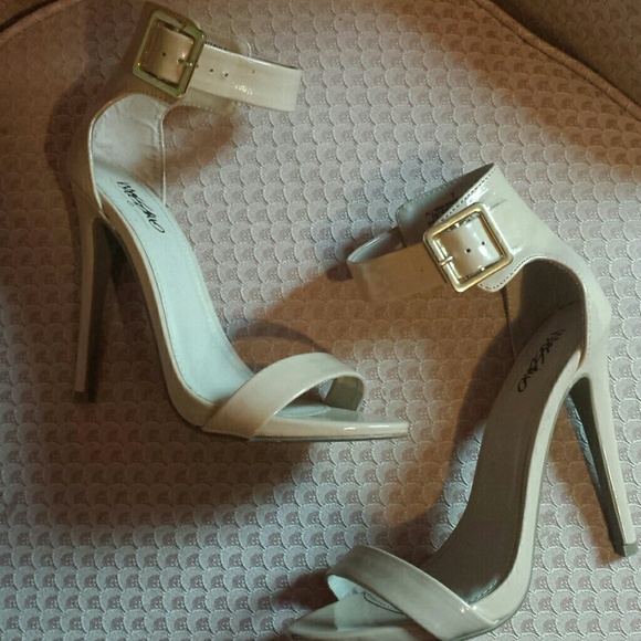 Nude ankle strap heels!