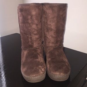 Brown mid calf boot