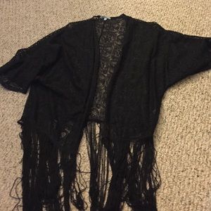 Lace fringe cardigan