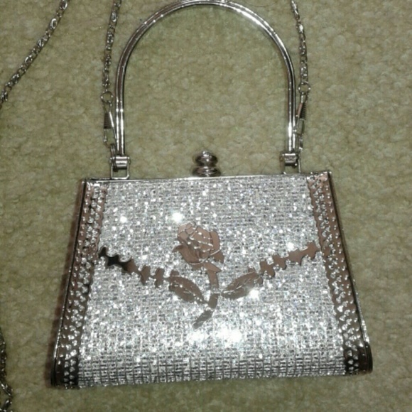 Silver glitter mini purse