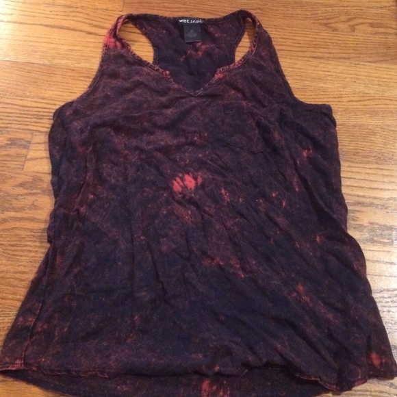 Wet seal red & white cropped tank top - Picture 1 of 1