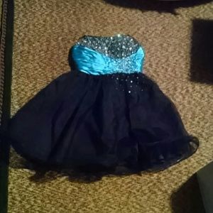 Blue and Black Formal Dress