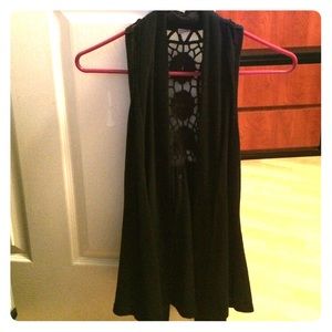 Black Sleeveless Cardigan