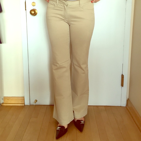 Theory khaki denim slacks