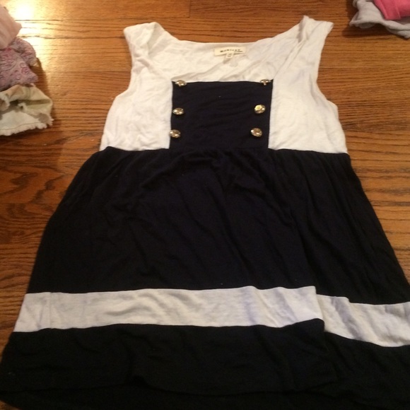 Navy blue and white vintage tank