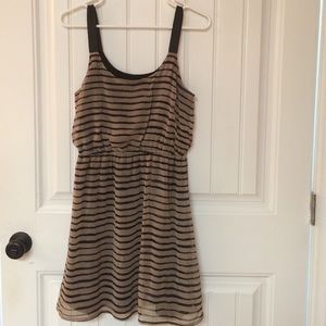 Brown and black striped dress