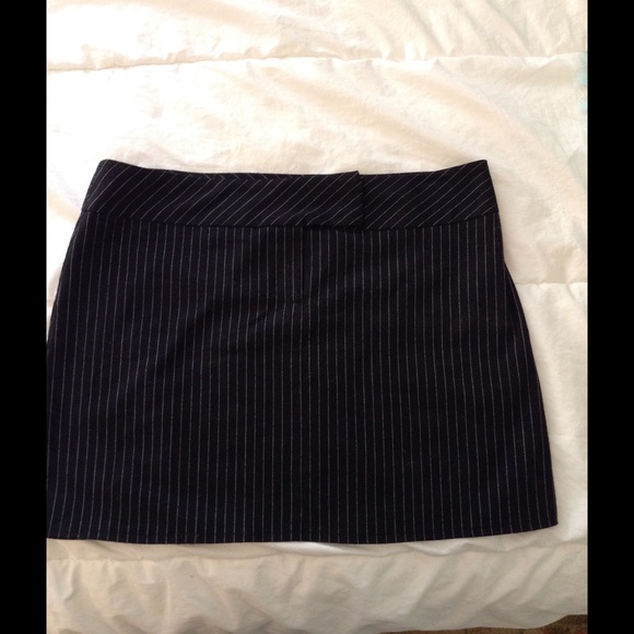 Pin Stripe Black And Gray Mini Skirt