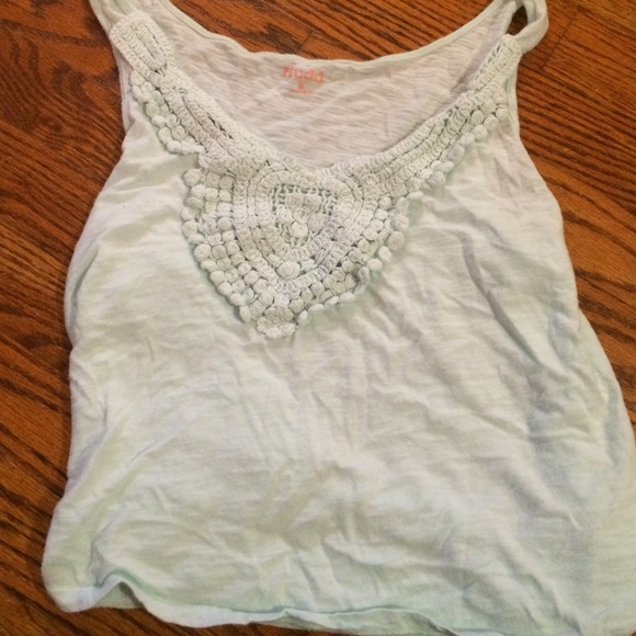 mint green cropped tank top