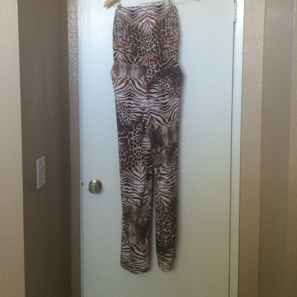 Animal print strapless romper