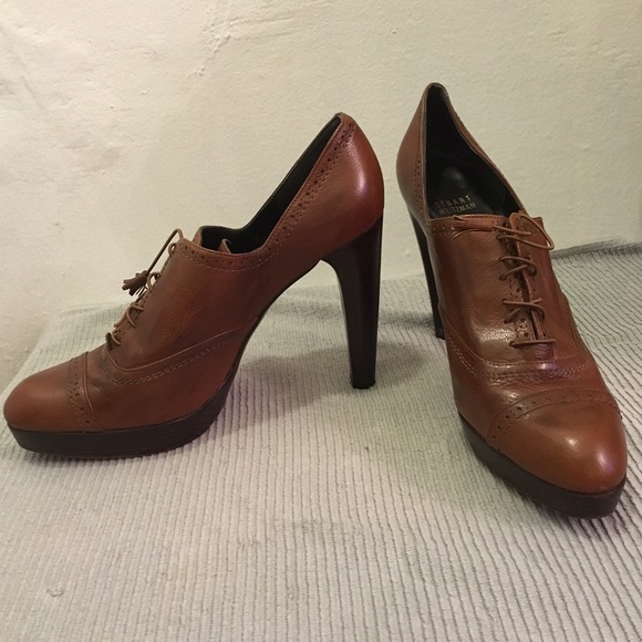 Stuart Weitzman Brown Leather Spectator Booties