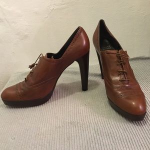 Stuart Weitzman Brown Leather Spectator Booties