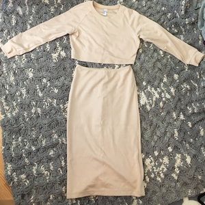 American apparel crop top and skirt set