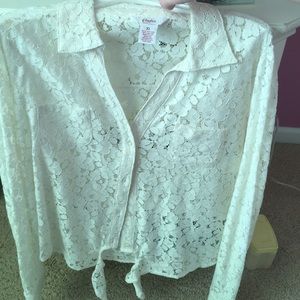 Lace top, long sleeve, size XL